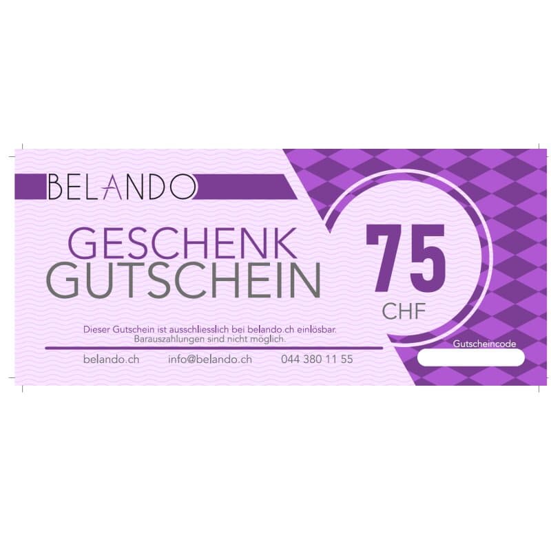Geschenkgutschein Belando 75 Chf