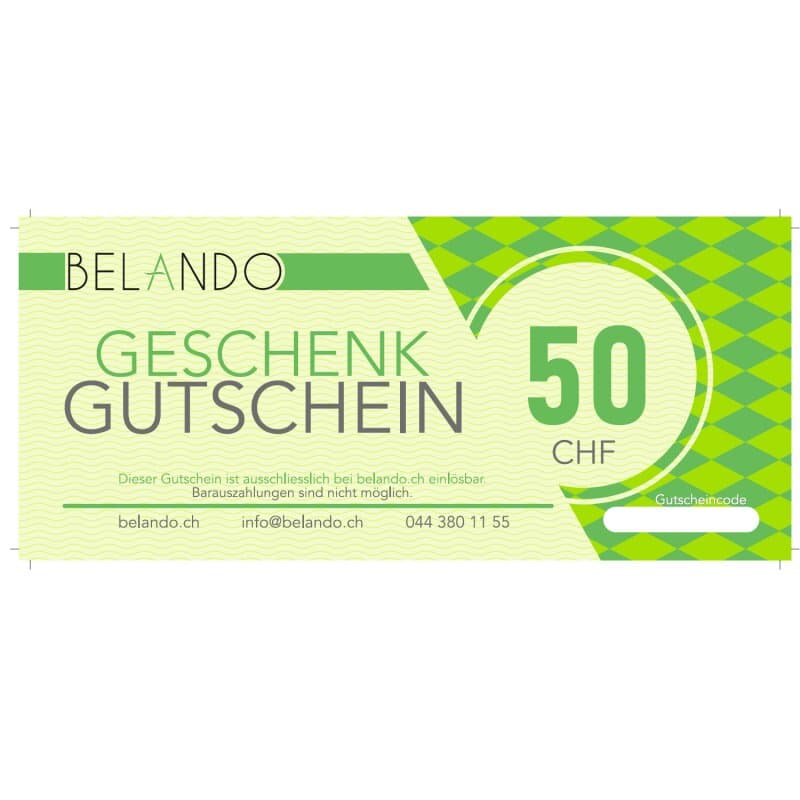 Geschenkgutschein Belando 50 Chf
