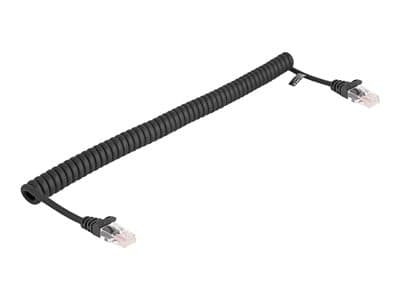 Delock Rj45 Spiralkabel Stecker Zu Stecker Cat.5e 1m Schwarz