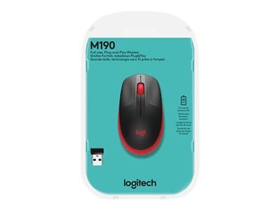 Logitech Wireless Mouse M190 Red Retail