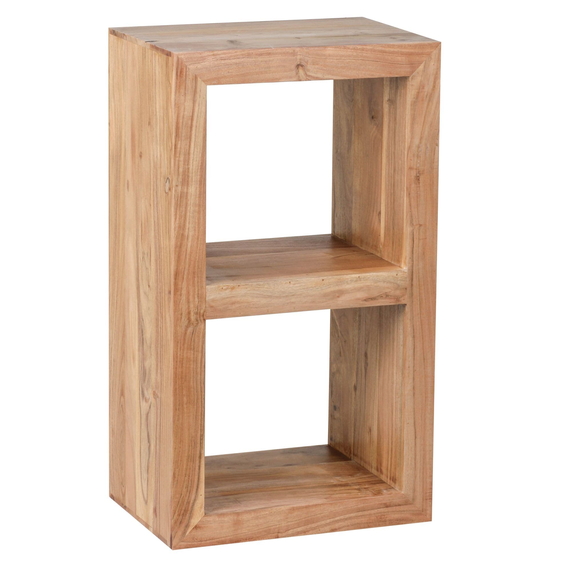 Finebuy Standregal Massivholz 88cm Hoch 2 Böden Design Holzregal Naturprodukt Beistelltisch Landhaus Farbe Wählbar