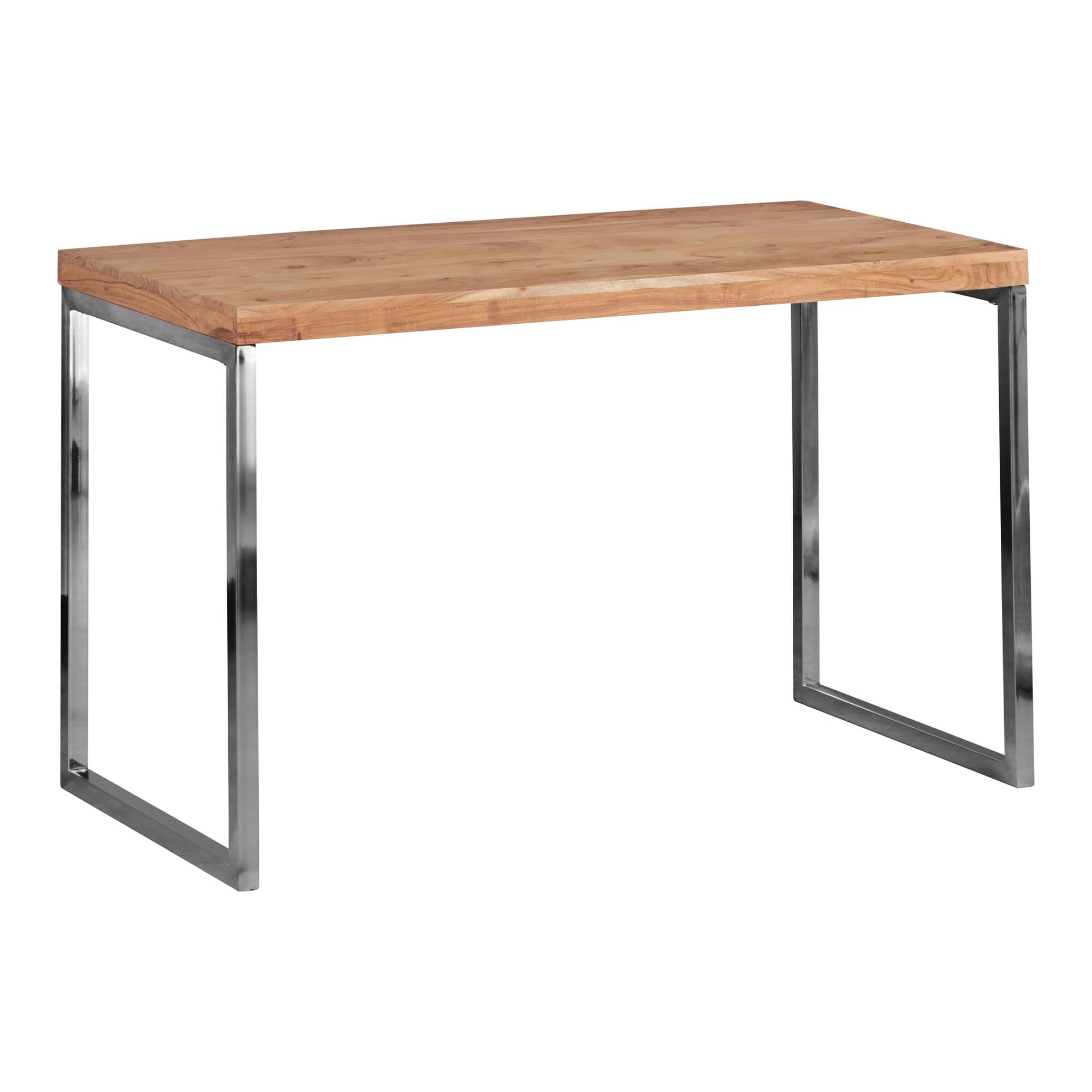 Finebuy Schreibtisch Massivholz Computertisch 120 X 60 Cm Laptoptisch Landhaus Konsolentisch Mit Metallbeinen Sheesham // Akazie