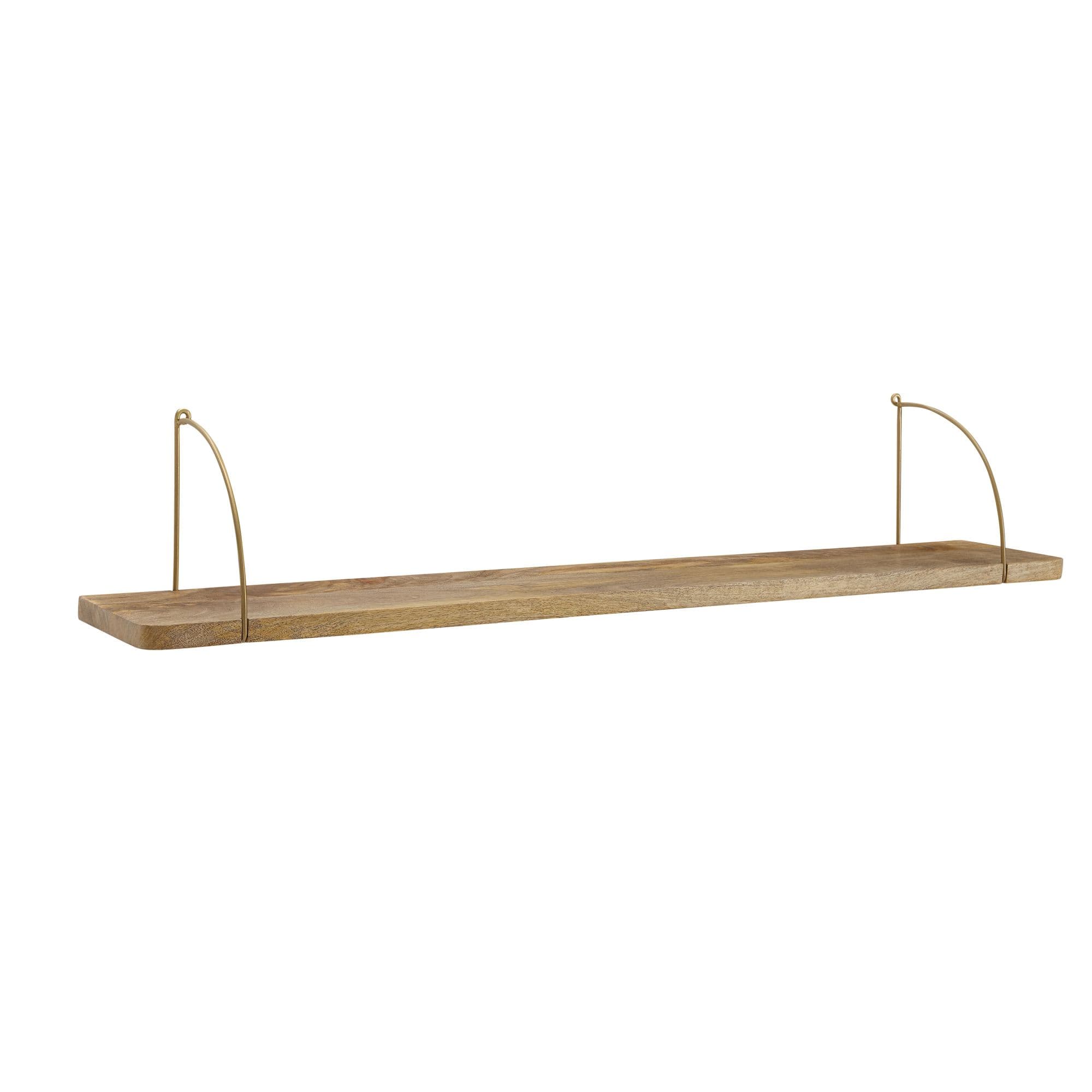 Finebuy Wandregal Mango Massivholz / Metall Hängeregal Industrial, Design Schweberegal, Regal Hängend Wohnzimmer, Bücherregal Wand