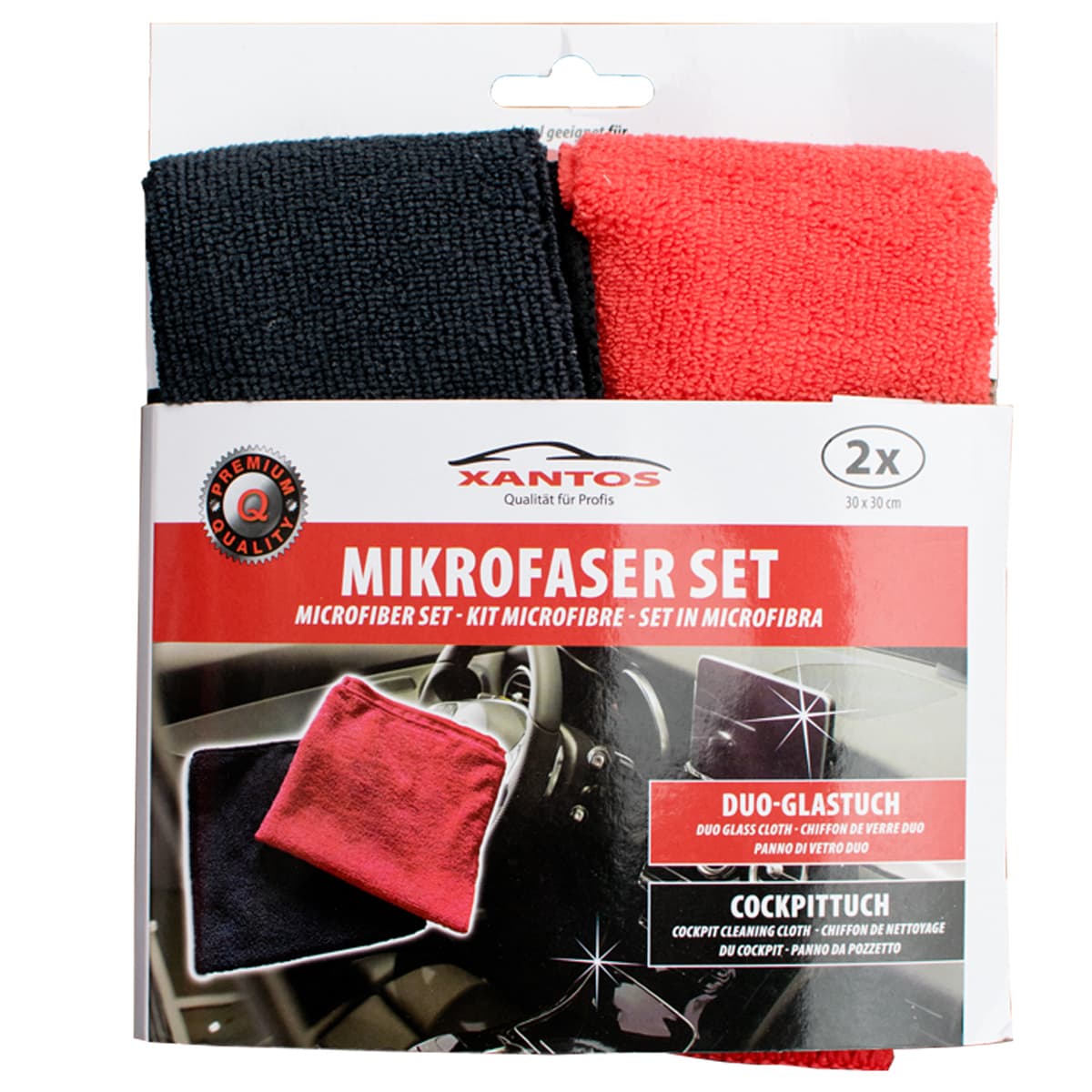 Xantos Mikrofaser Set Rot/Schwarz