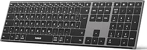 Inateck Keyboard, Ergonomic Design, Qwertz Grau