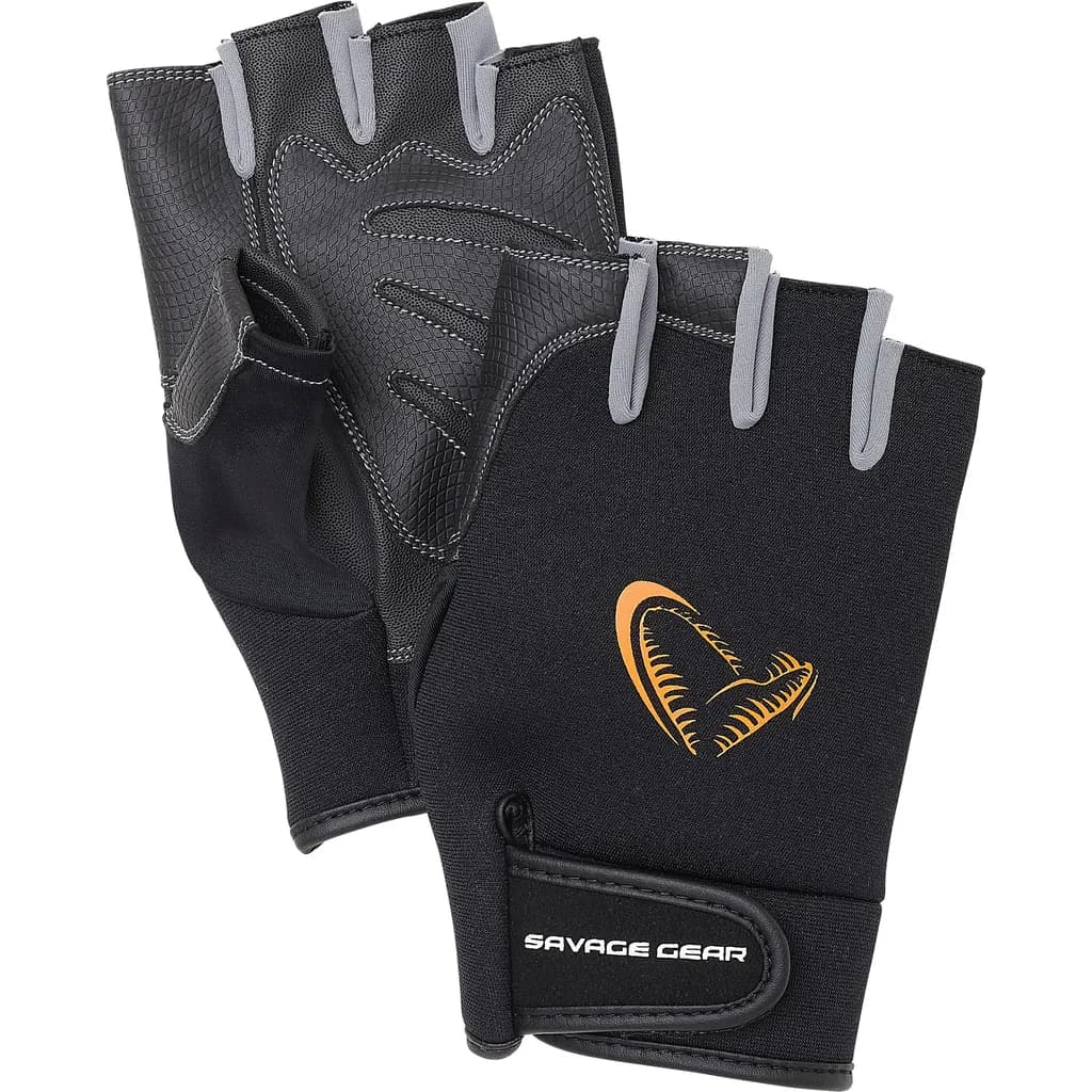 Savage Gear Neoprene Half Finger Gloves M Black