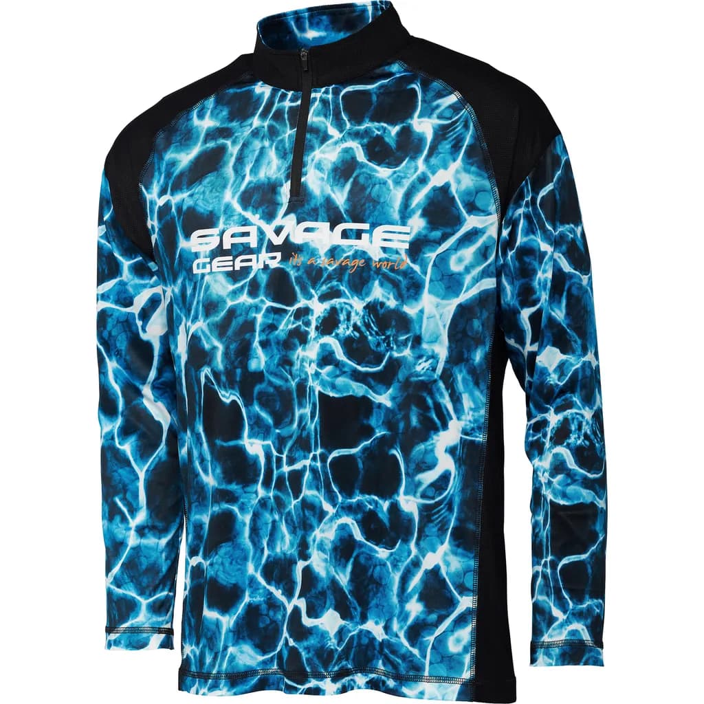 Savage Gear Marine Uv Long Sleeve T-Shirt L Sea Blue
