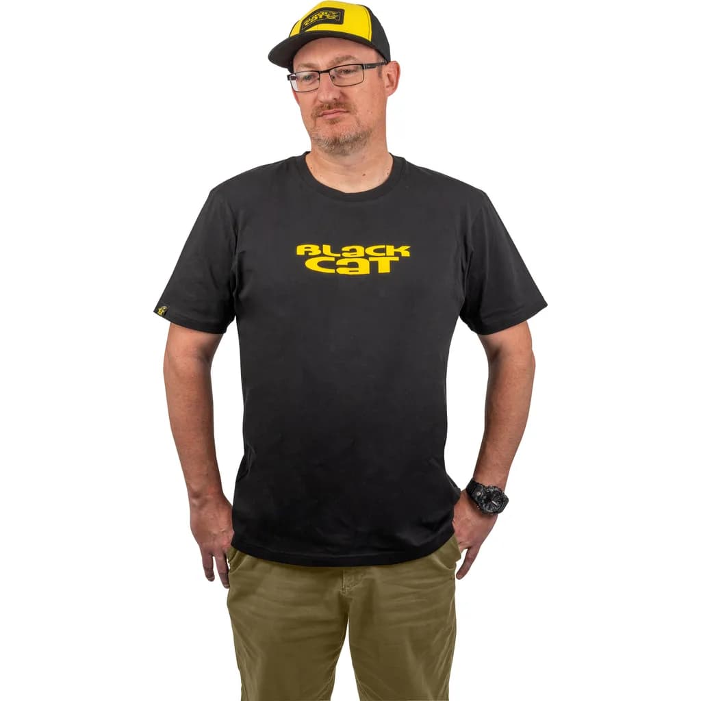 Black Cat Logo Black T-Shirt Xxl