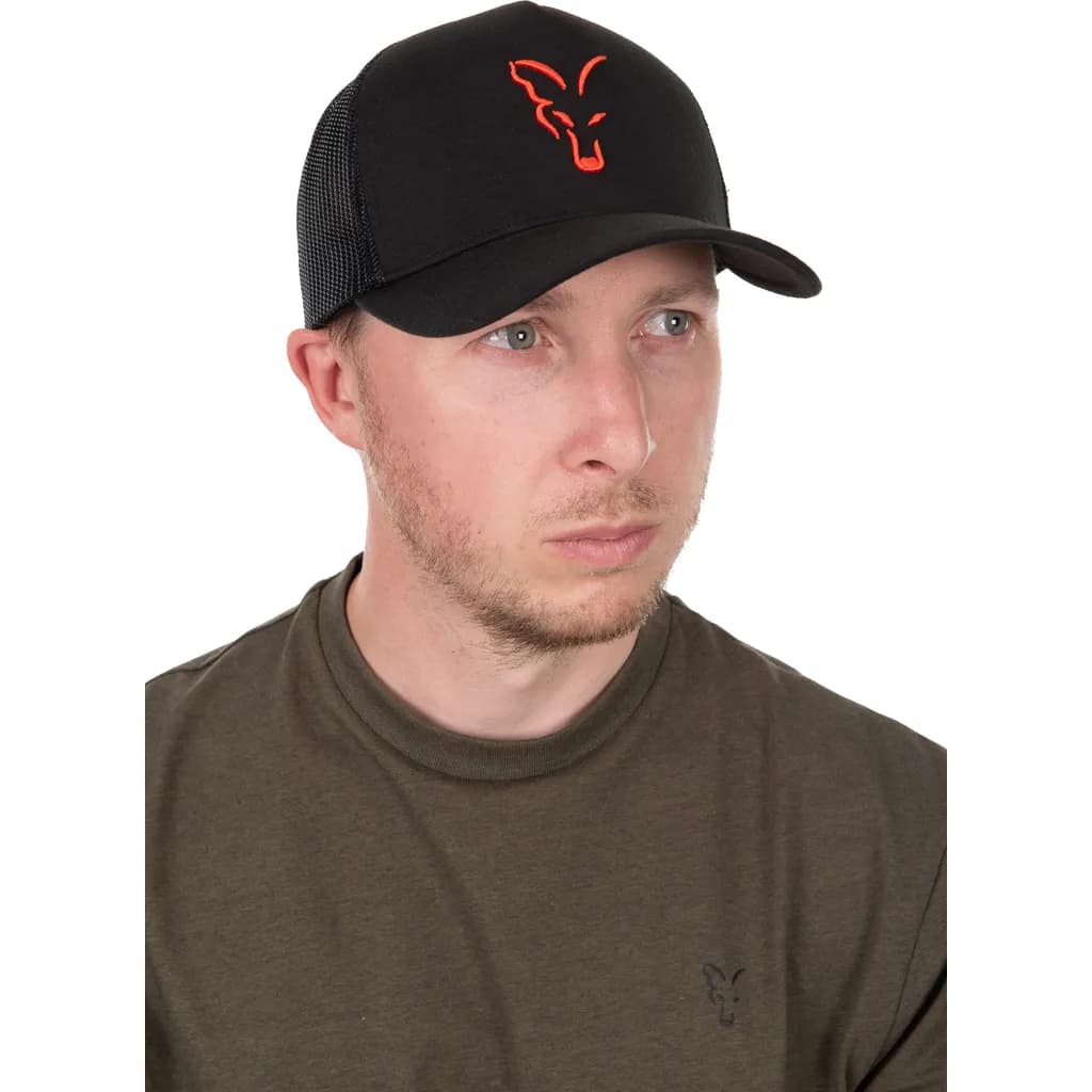 Fox Collection Trucker Kappe Chh034 Schwarz/Orange