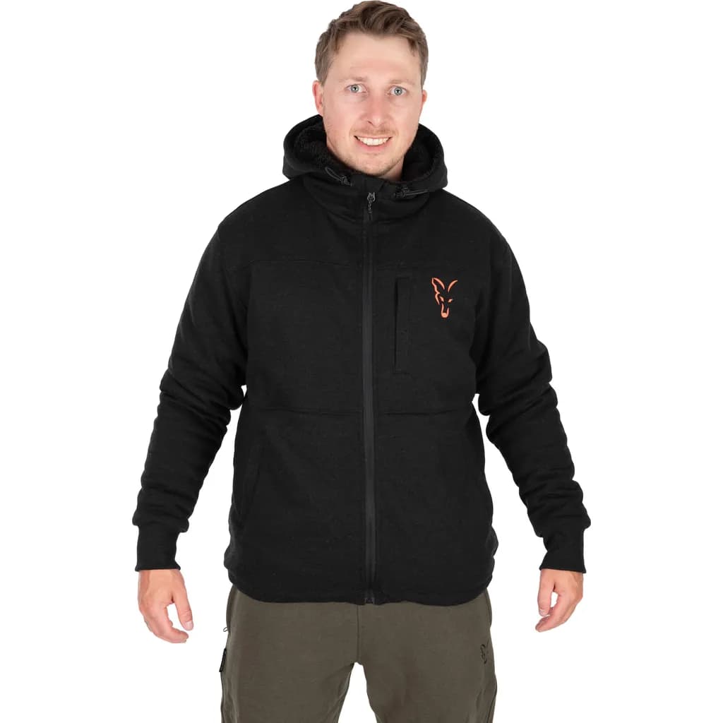 Fox Collection Sherpa Hoody Black/Orange 2xl