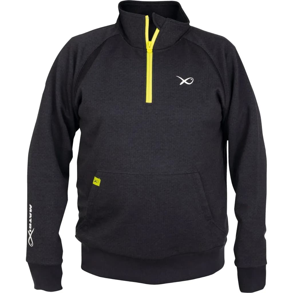 Matrix Minimal Black/Marl Quarter Zip Pullover Xxxl