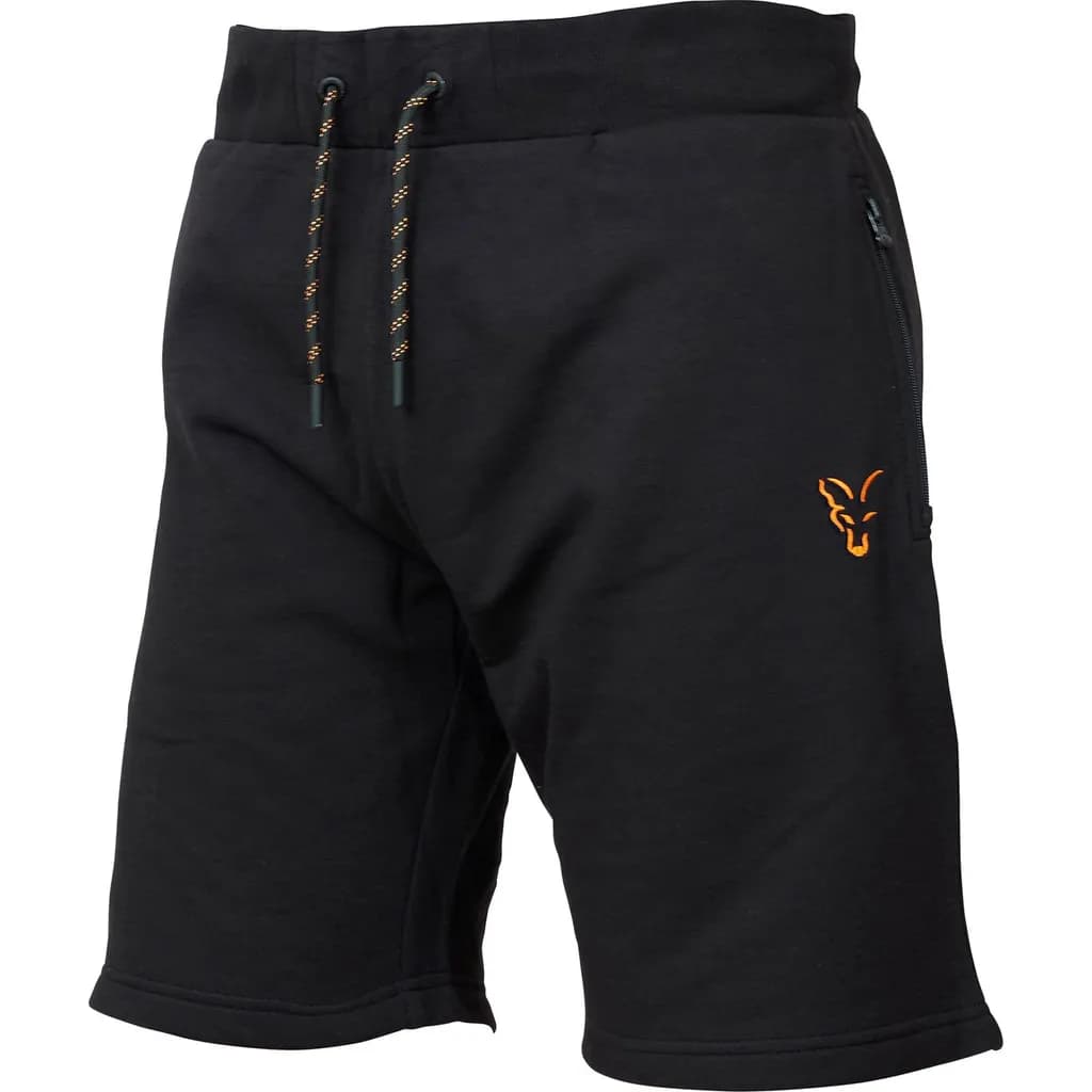 Fox Collection Black Orange Lw Shorts 50% Cotton 50% Polyester Summer