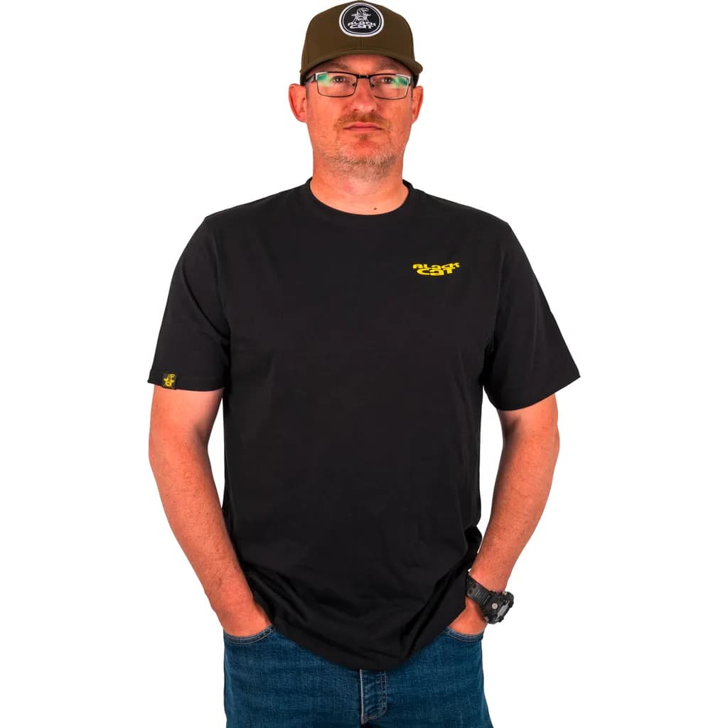 Black Cat Chase Dreams Shirt M Schwarz