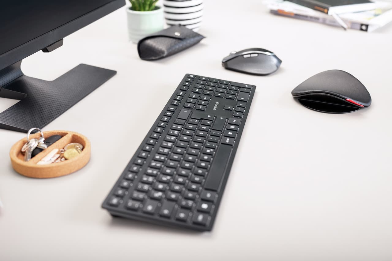 Cherry Kw9100 Wireless Slim Tastatur De Schwarz/Grau
