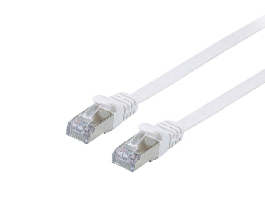 Equip Patchkabel Cat6a Flat U/Ftp 2xrj45 1.00m Weiß Lszh Polybeutel