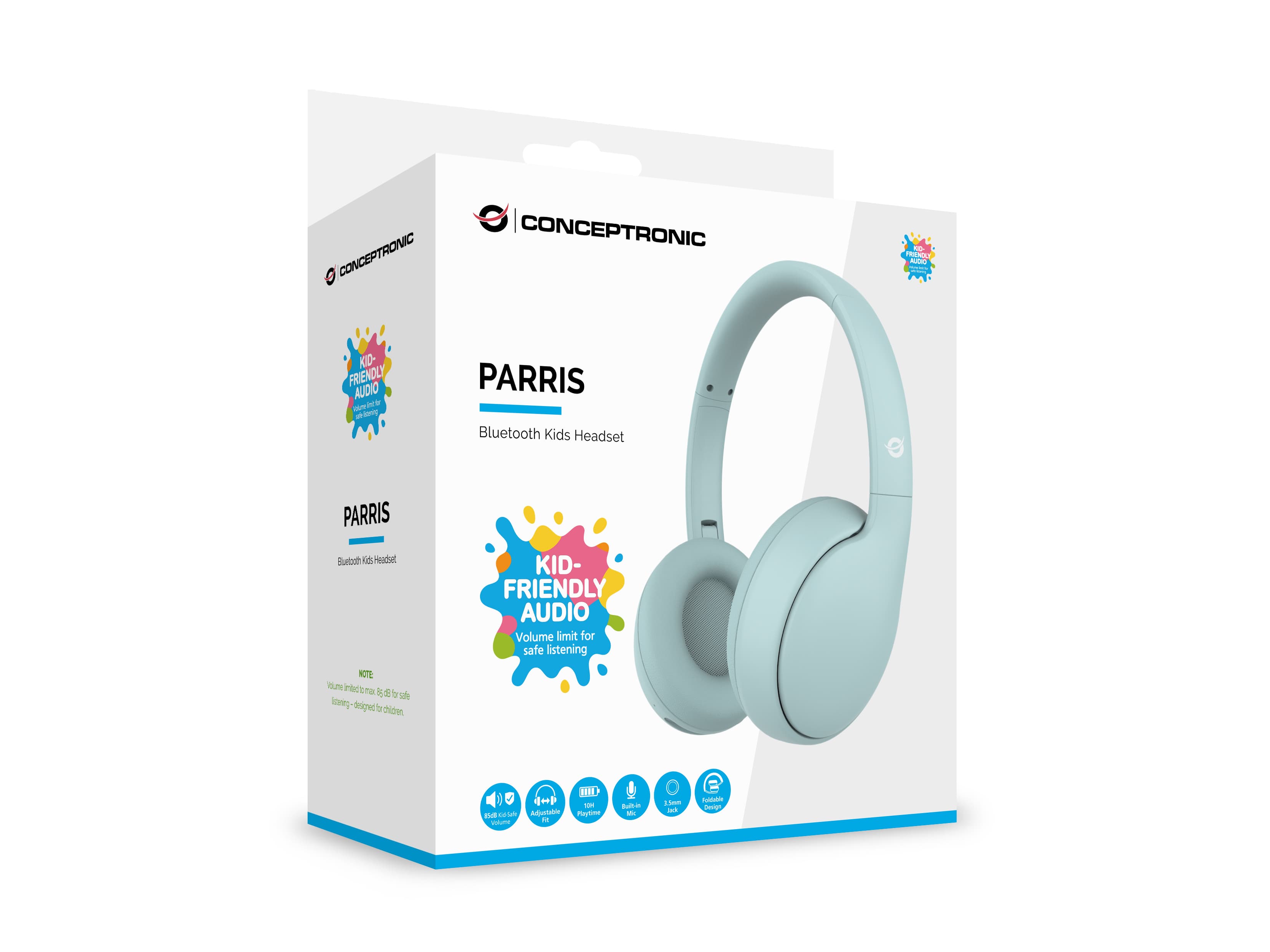 Conceptronic Headset Kids Wireless Bt6.0/Mikro 85db 10std Bl