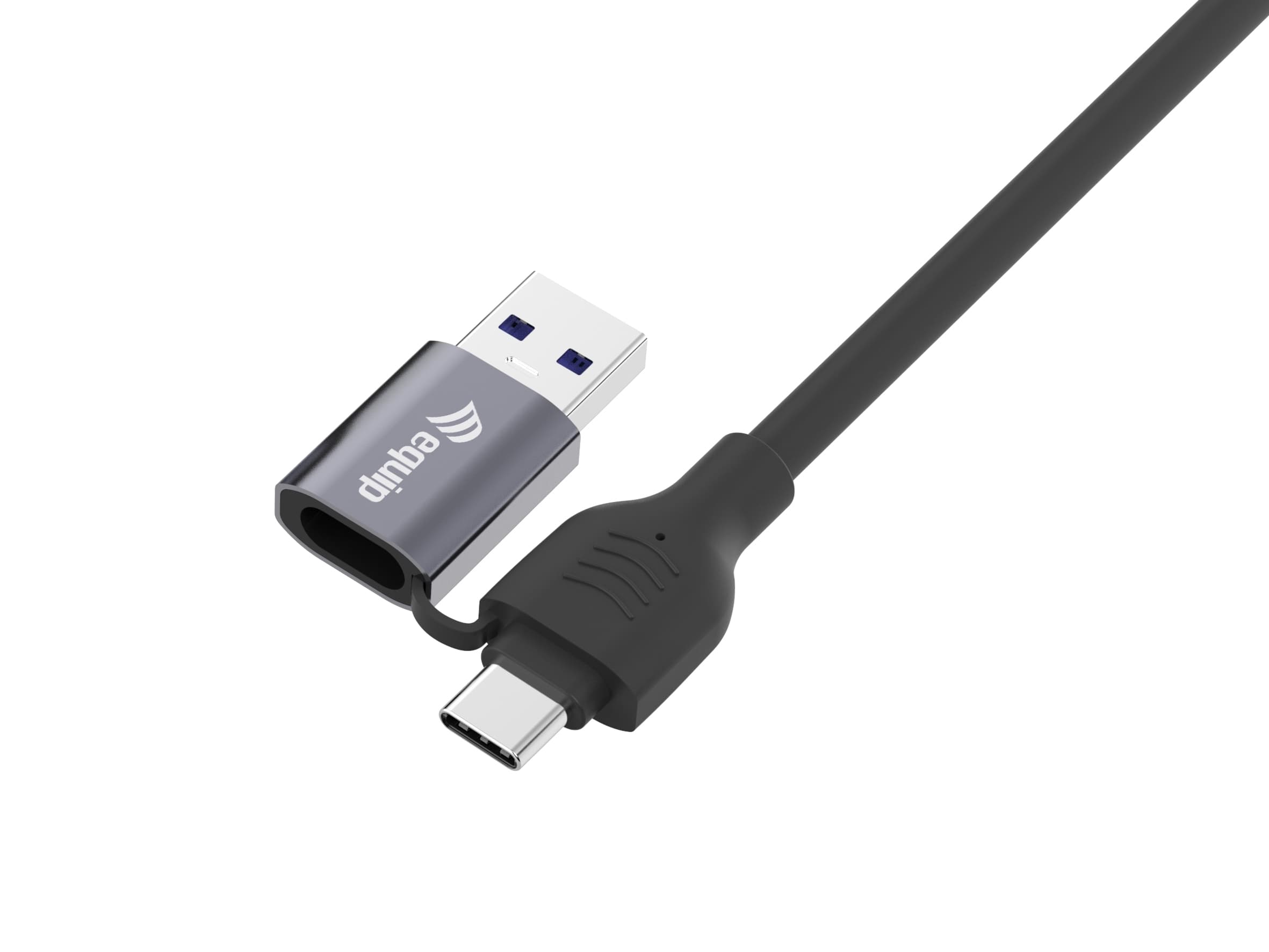 Equip Adapter Gigabit Usb-C+A->Rj45 St/St 1.00m Schwarz