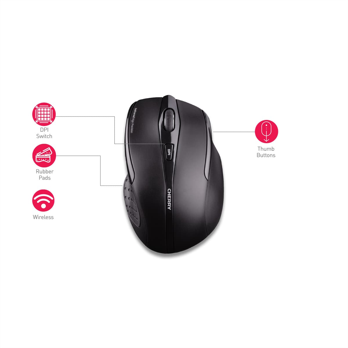 Cherry Mw 3000 Wireless Maus Schwarz