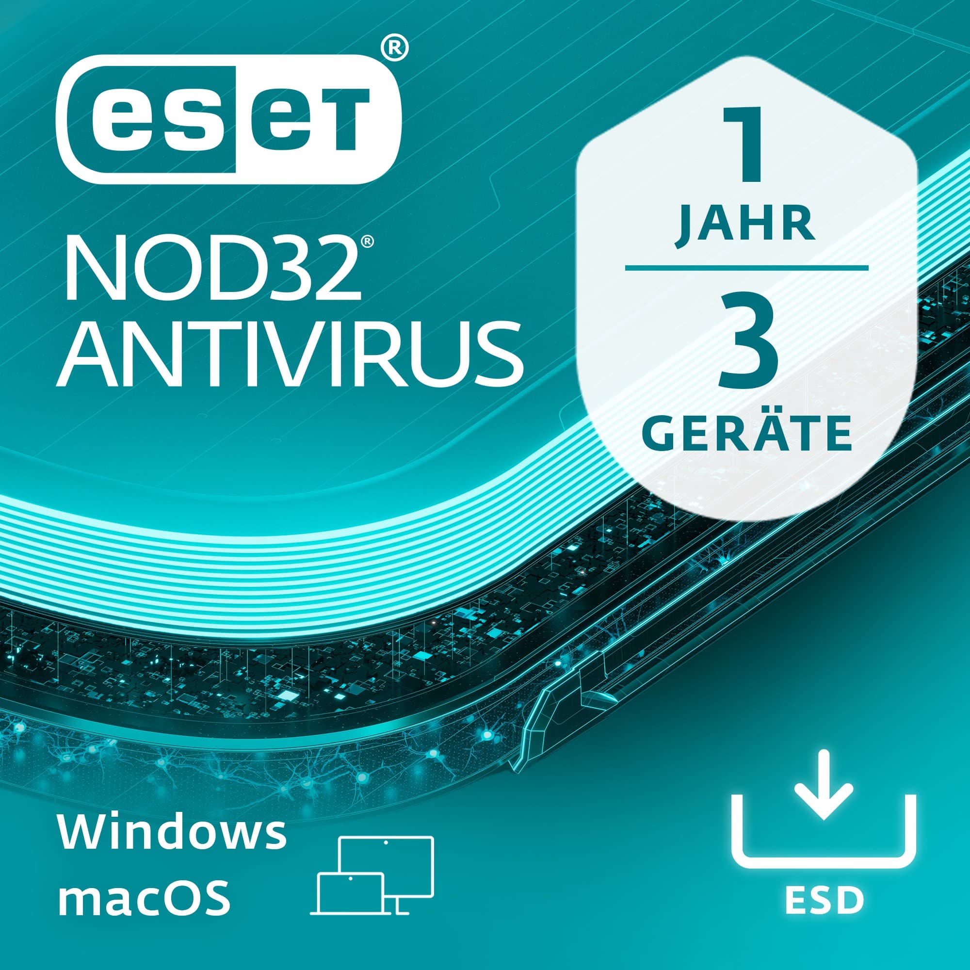 Eset Nod32 Anti-Virus - 3 User, 1 Year - Esd-Download