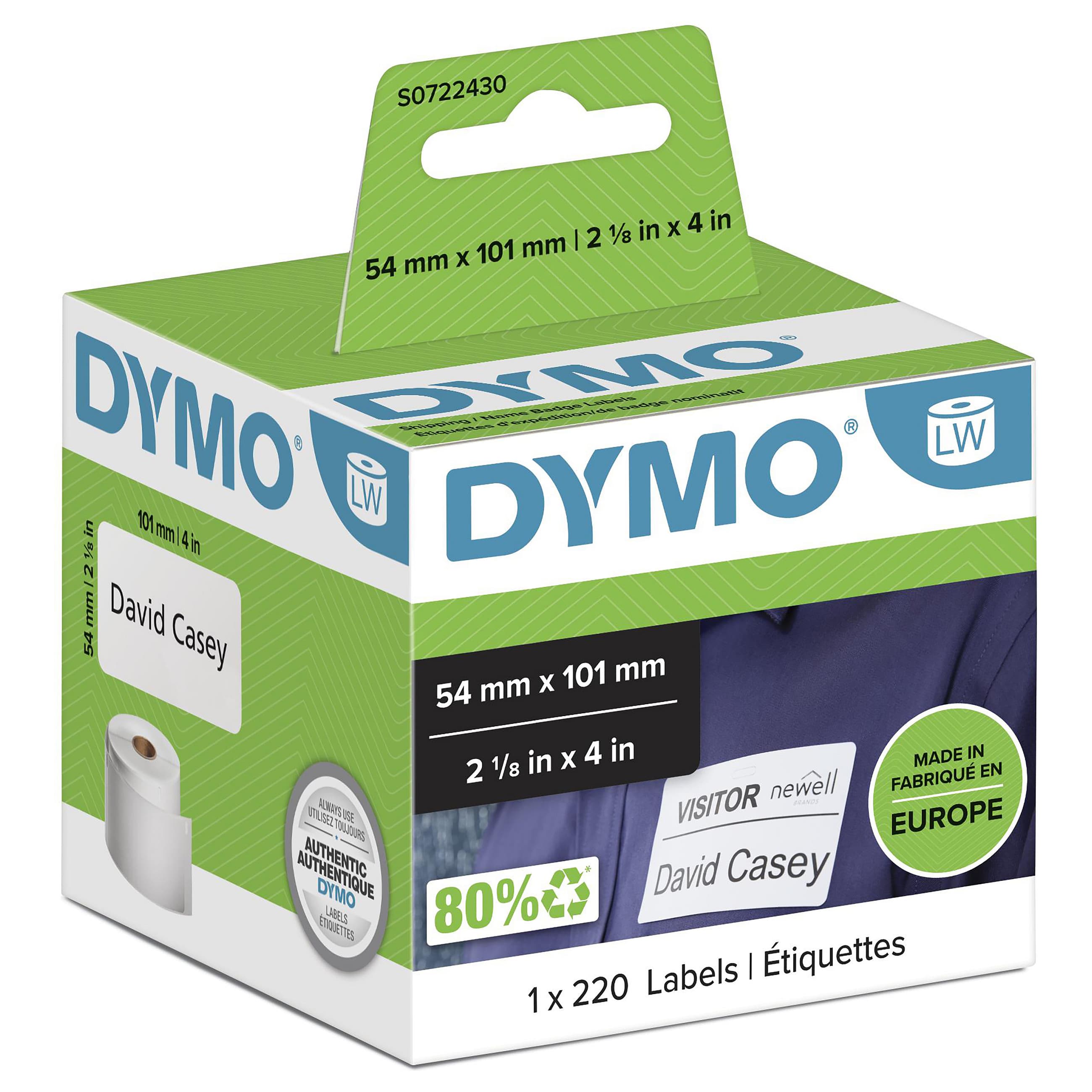 Dymo Lw - Shipping / Name Badge Labels - 54 X 101 Mm - S0722430