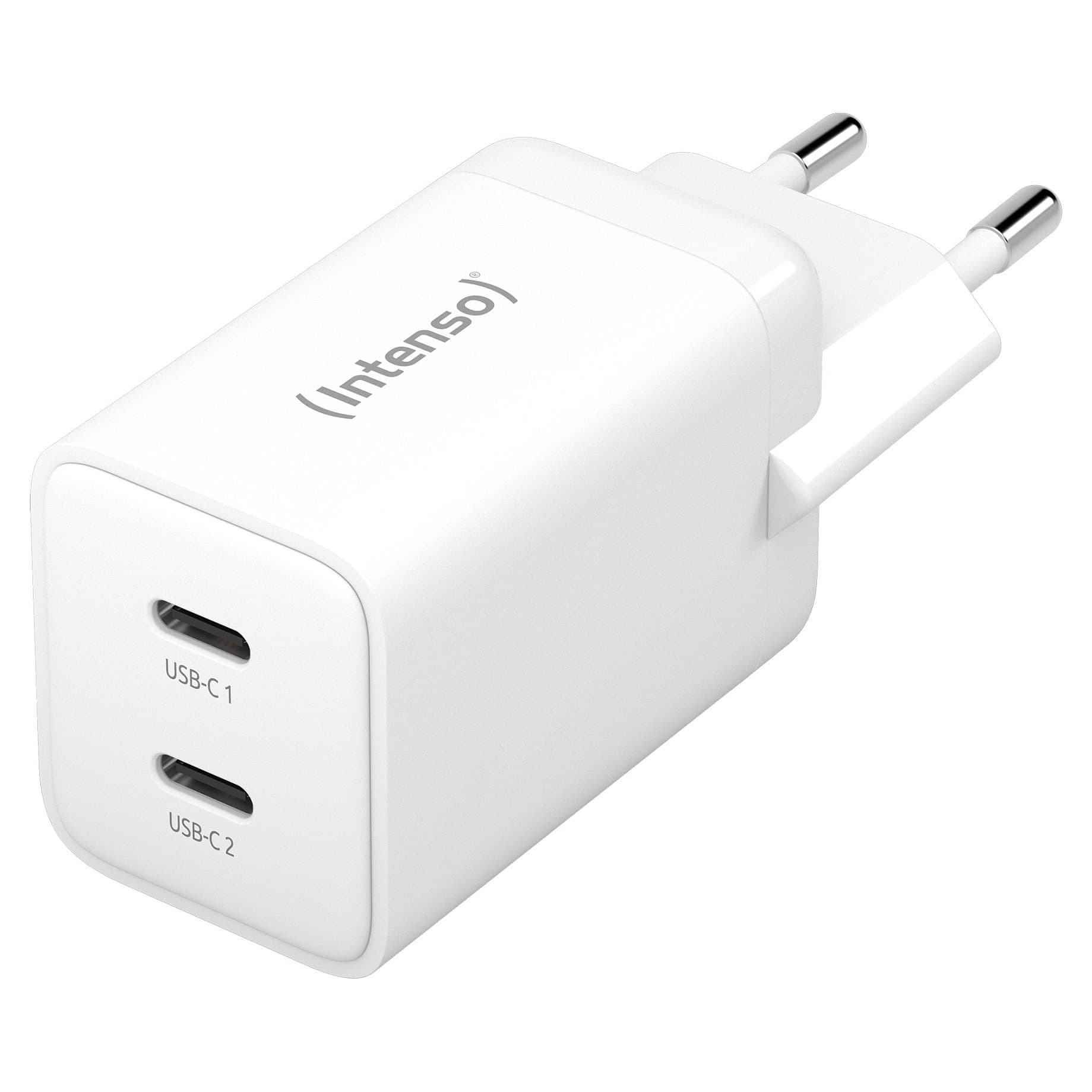 Intenso Netzteil Power Adapter W40cc Gan, Anschluss: 2x Usb-C Output: Max. 40 Watt, Gan-Technologie, Weiß