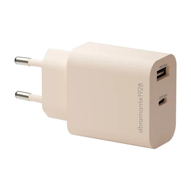 Dbramante1928 Re-Charge - Netzteil - 20 Watt - 2 Ausgabeanschlussstellen (Usb-C, Usb) - Beige - Europa