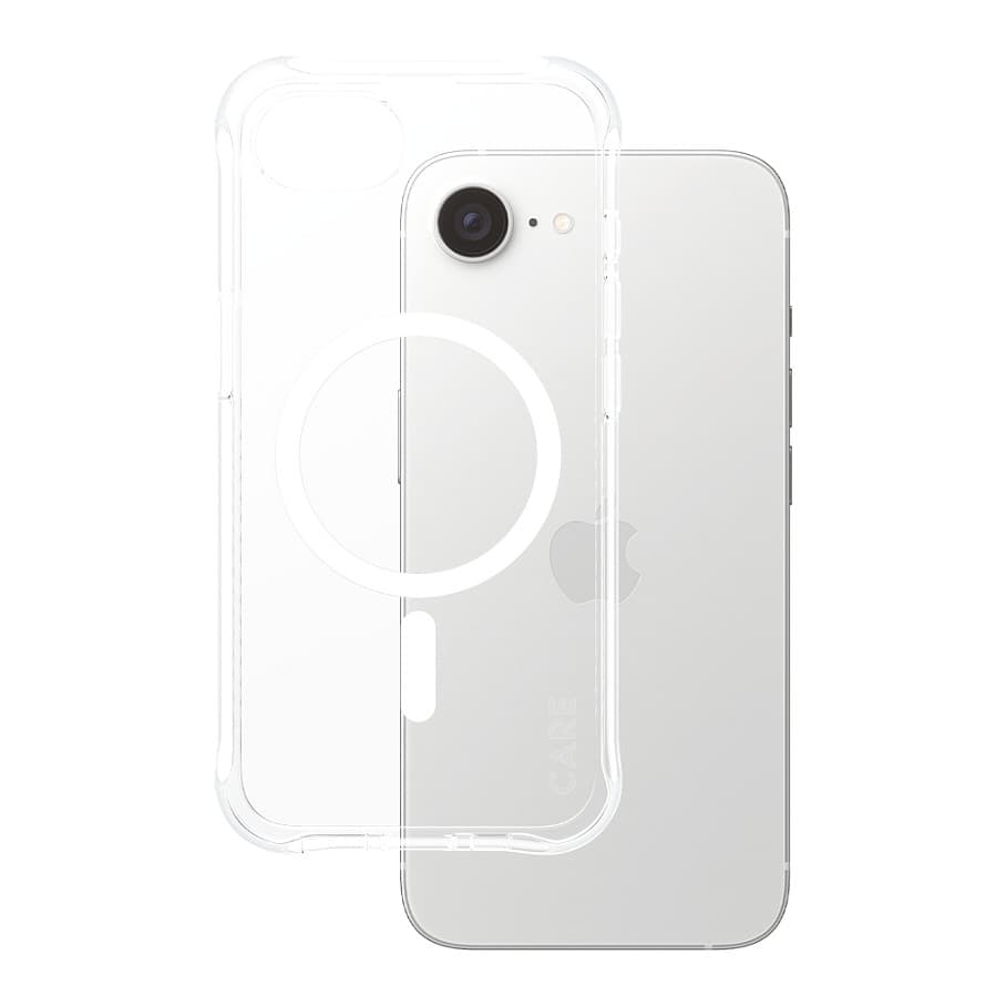 Panzerglass Careâ„¢ By ® Samba Case Transparent W. White Qi Compatible Iphone 17e | 16e Mobile Phone Case
