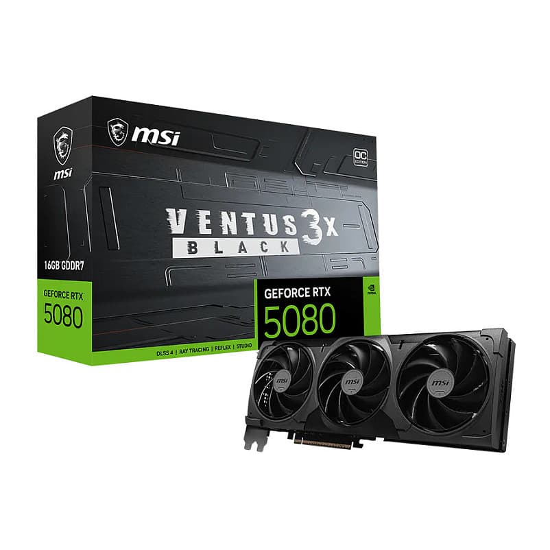 Rtx 5080 16gb Msi Ventus 3x Oc Black Gddr7 3 Fan