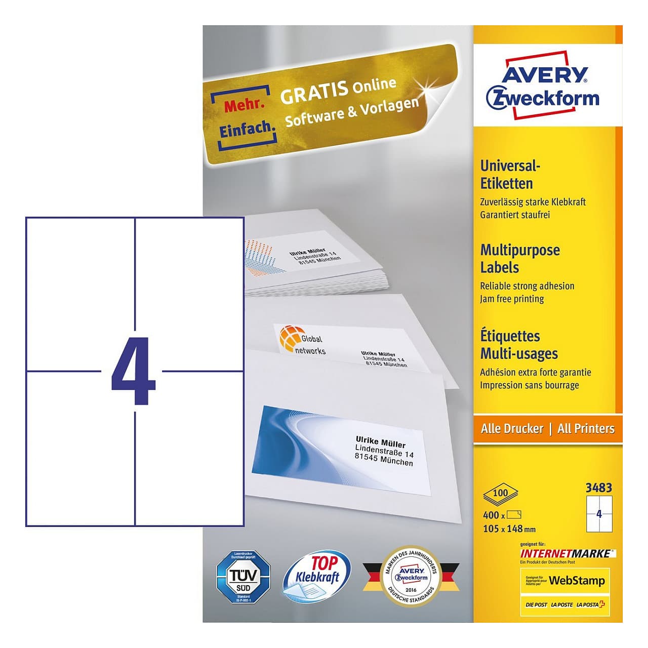 Avery 3483 Self-Adhesive Label