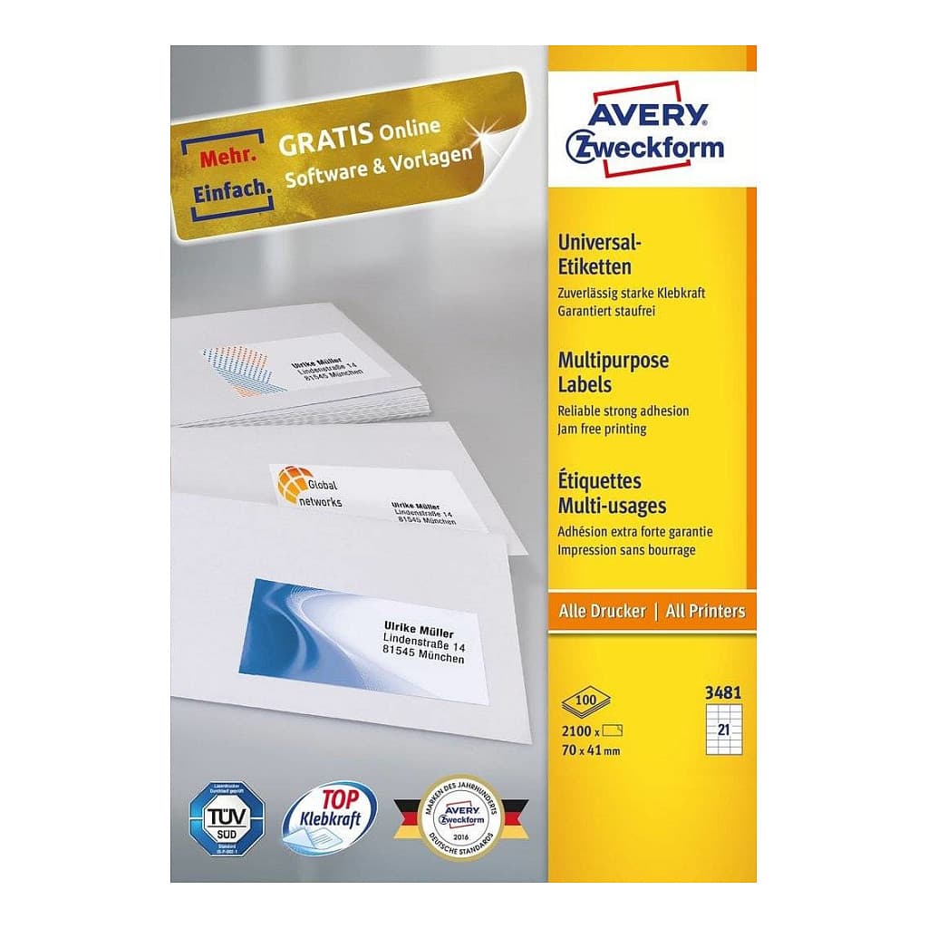 Avery 3481 Self-Adhesive Label