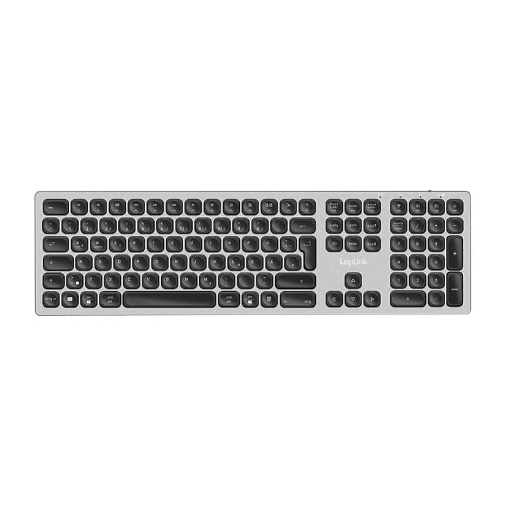Logilink Wireless Multi-Device-Tastatur Bt 5.0, Grau
