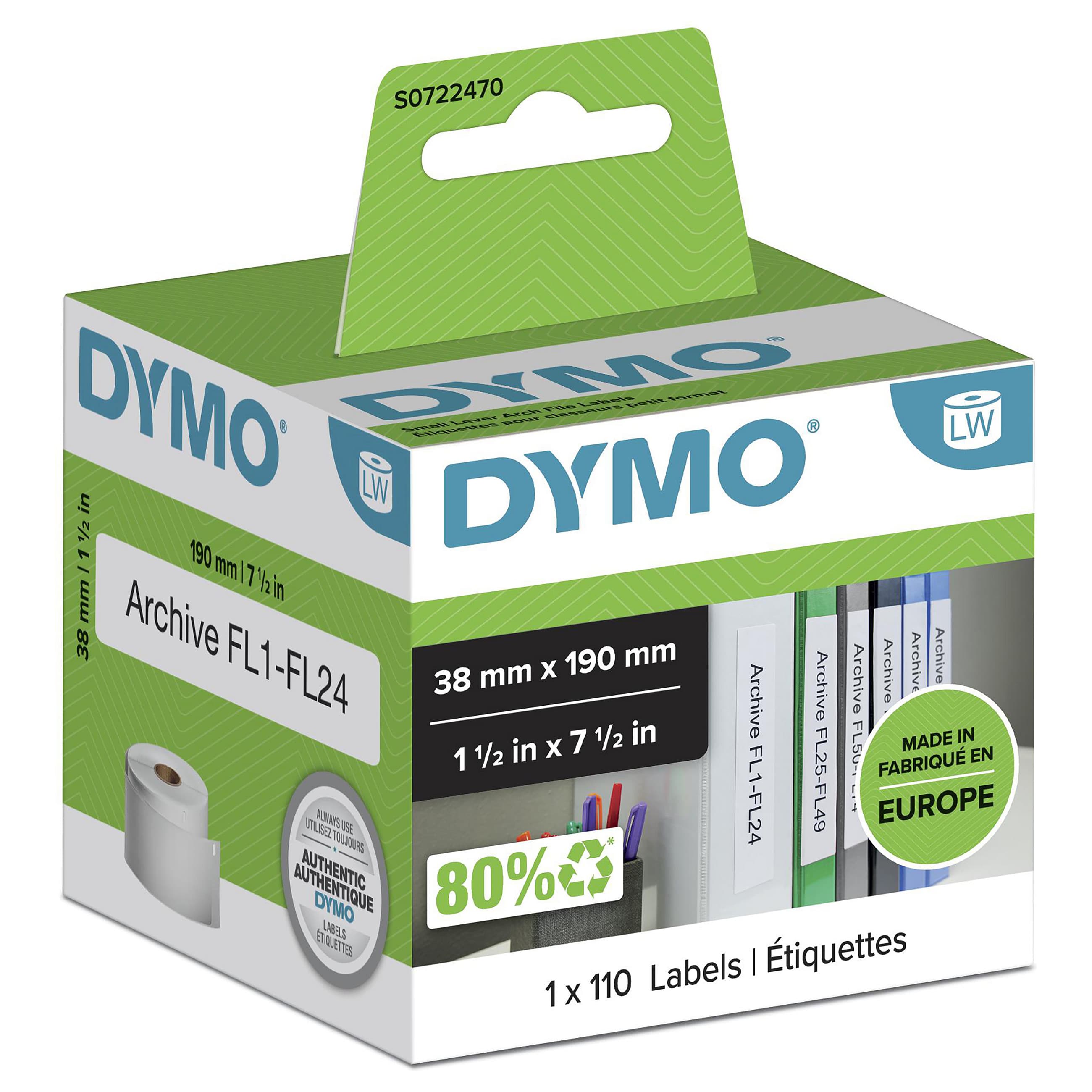 Dymo Ordner-Etiketten Schmal 38 X 190 Mm Wei 110 St. 99018