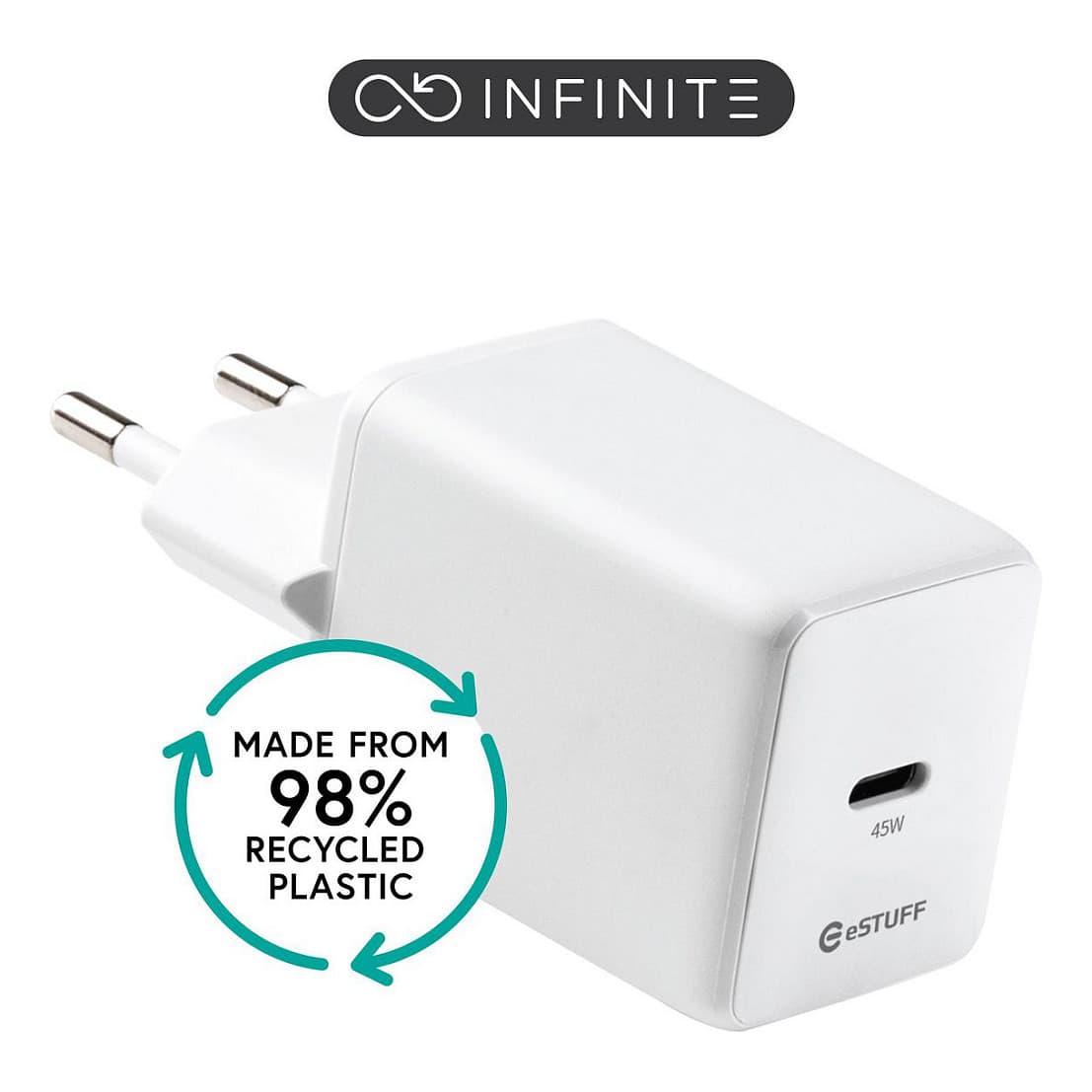 Infinite (Grs) Usb-C Charger Eu Pd 45w Gan. 1 X Usb-C.