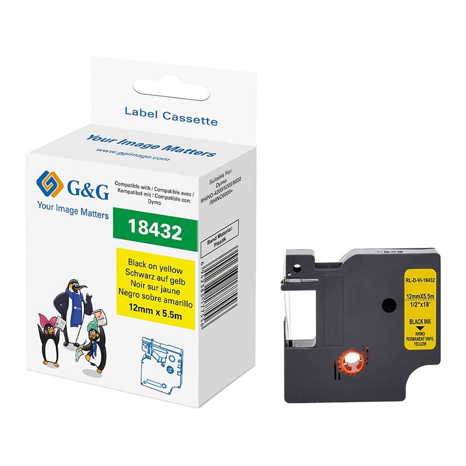 G&G Vinyl Schriftband Kompatibel Mit Dymo Rhino 18432