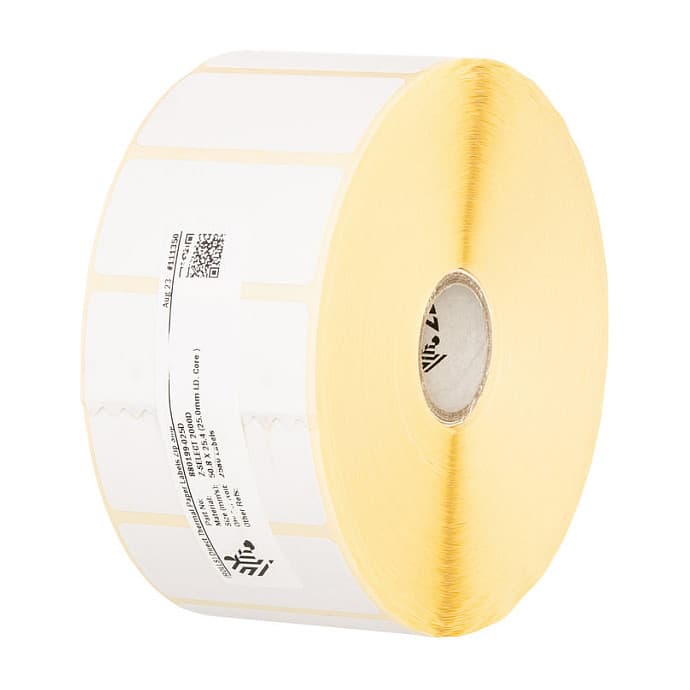 Zebra Direct 2100 Permanentes Selbstklebendes Gummipapier (Matt Beschichtet, Perforiert) Weiß 76,2 X 101,6 Mm 200 Stck.