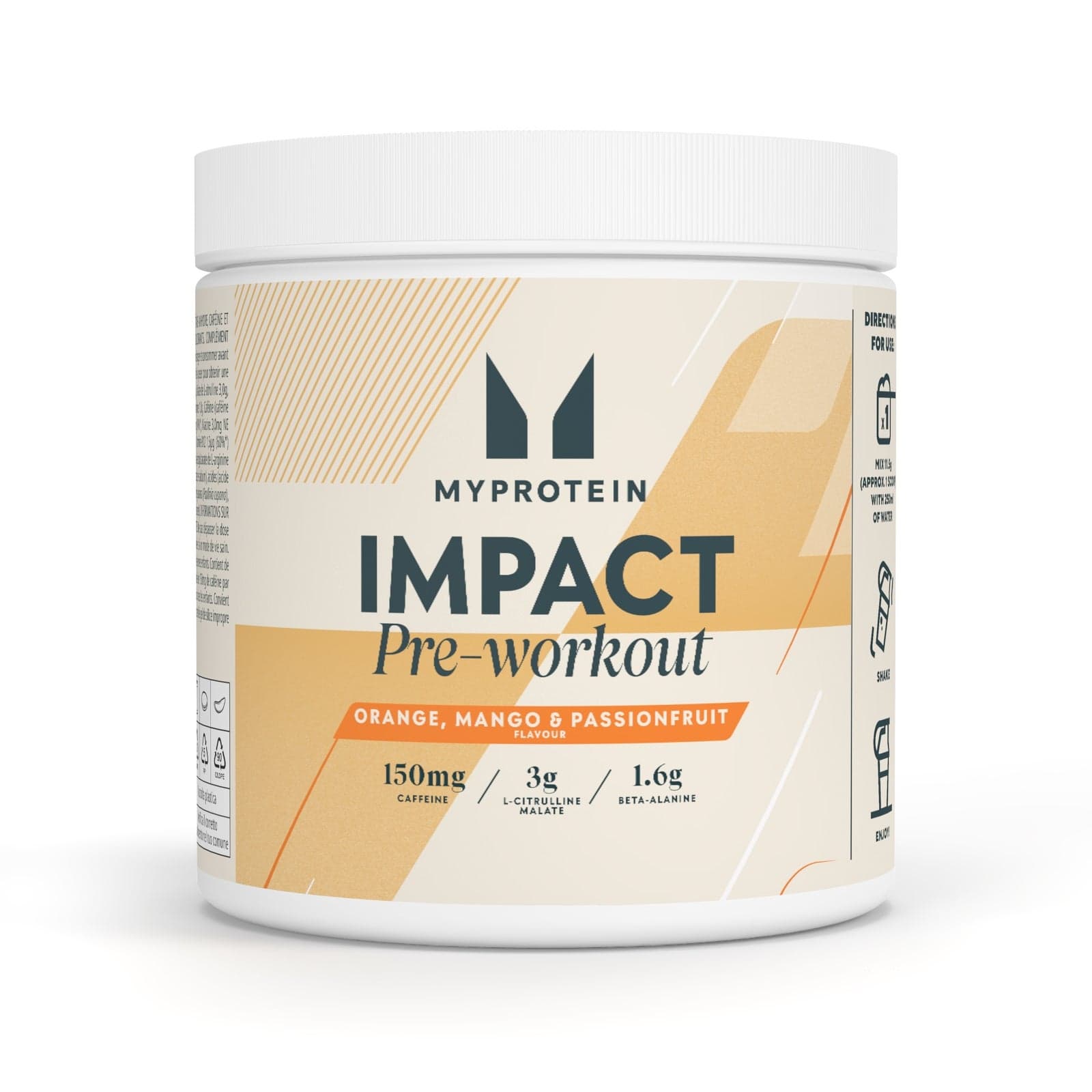 Pre Workout - 500g - 43portionen - Orange Mango Passionsfrucht