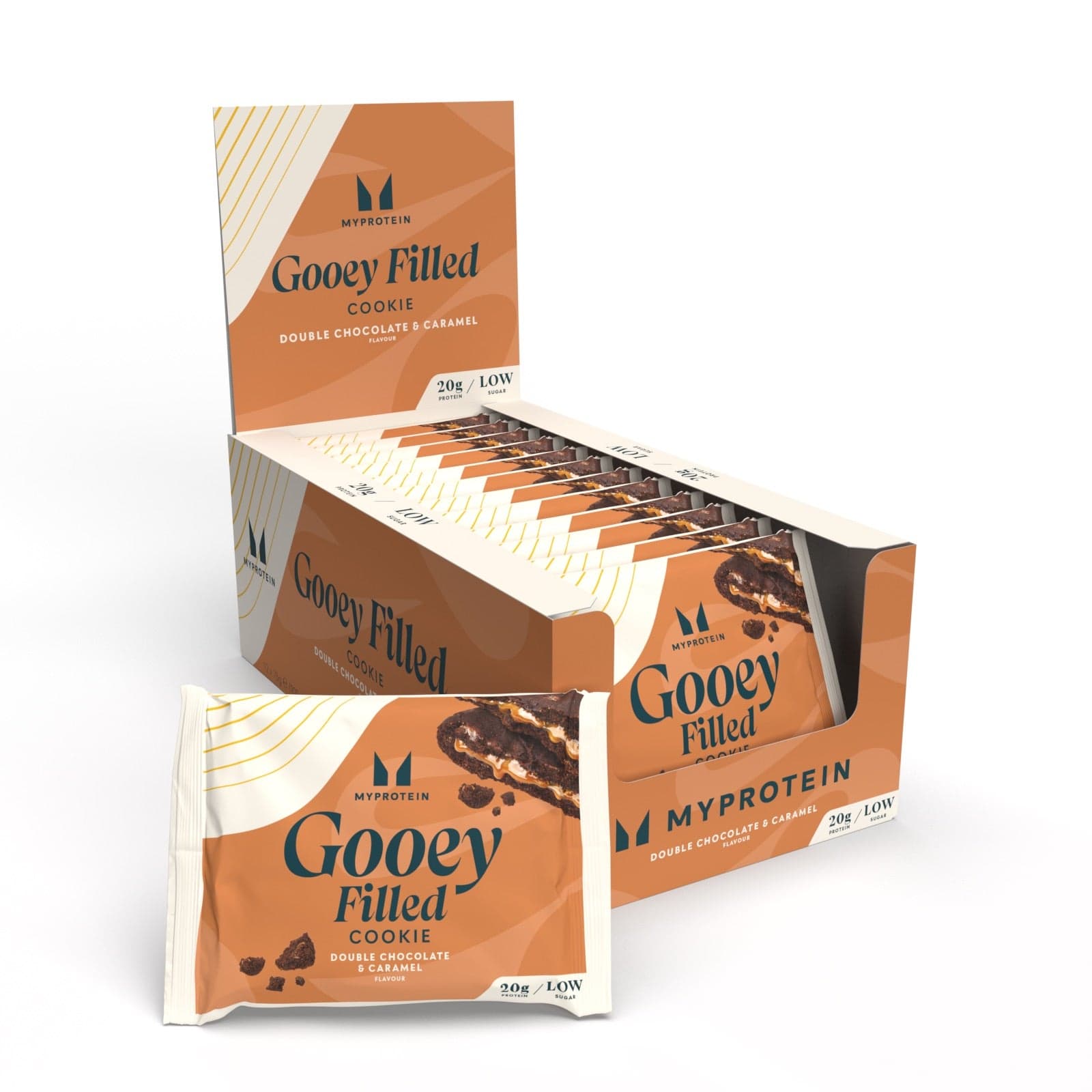 Baked Protein Cookie - 12 X 75g - Double Chocolate And Caramel  (Gooey Filled)