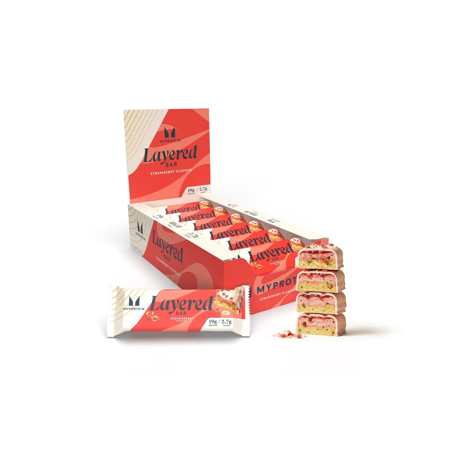 Layered Protein Bar - 12 X 60g - Erdbeere