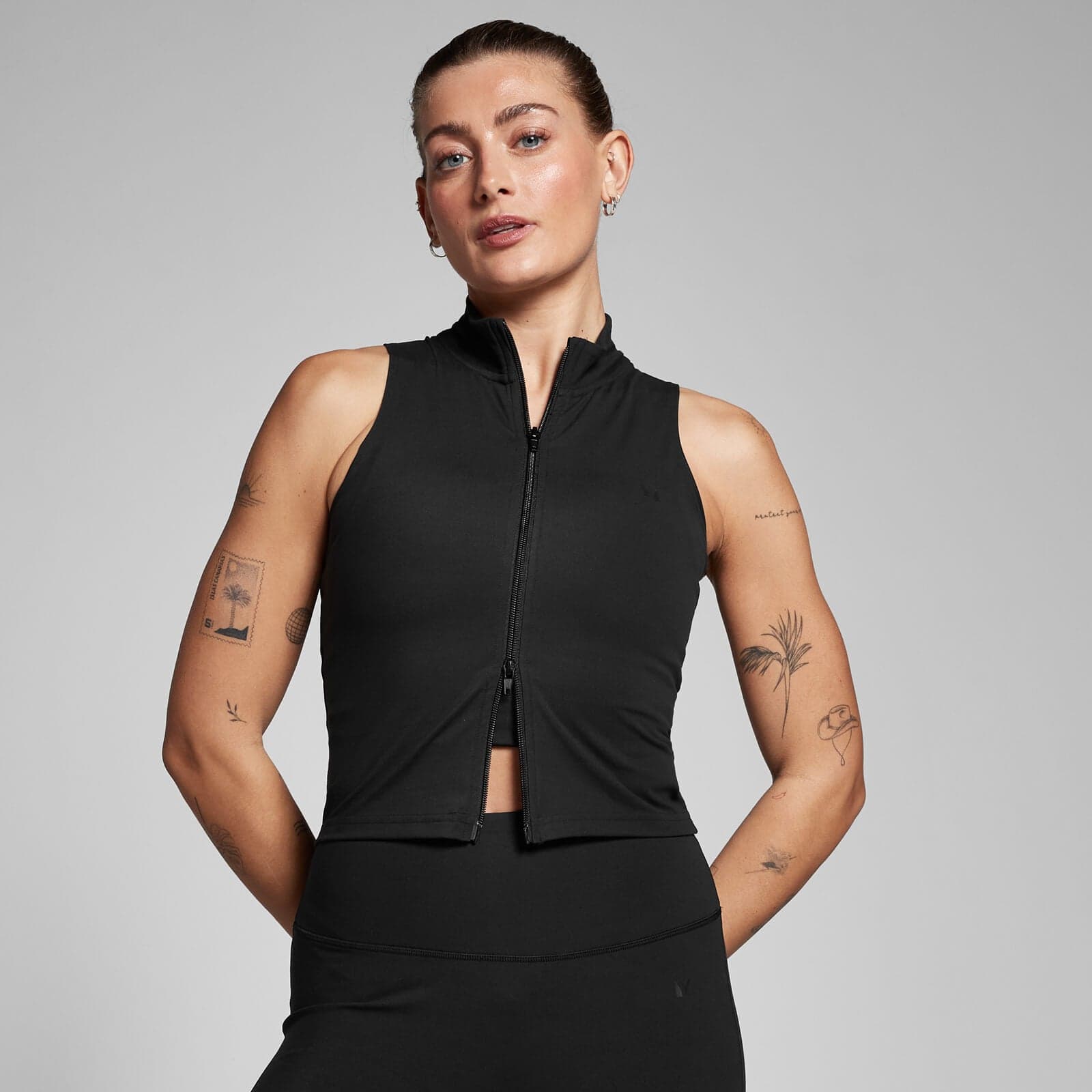 Mp Damen Tempo Top Mit Durchgehendem Reißverschluss – Schwarz - S