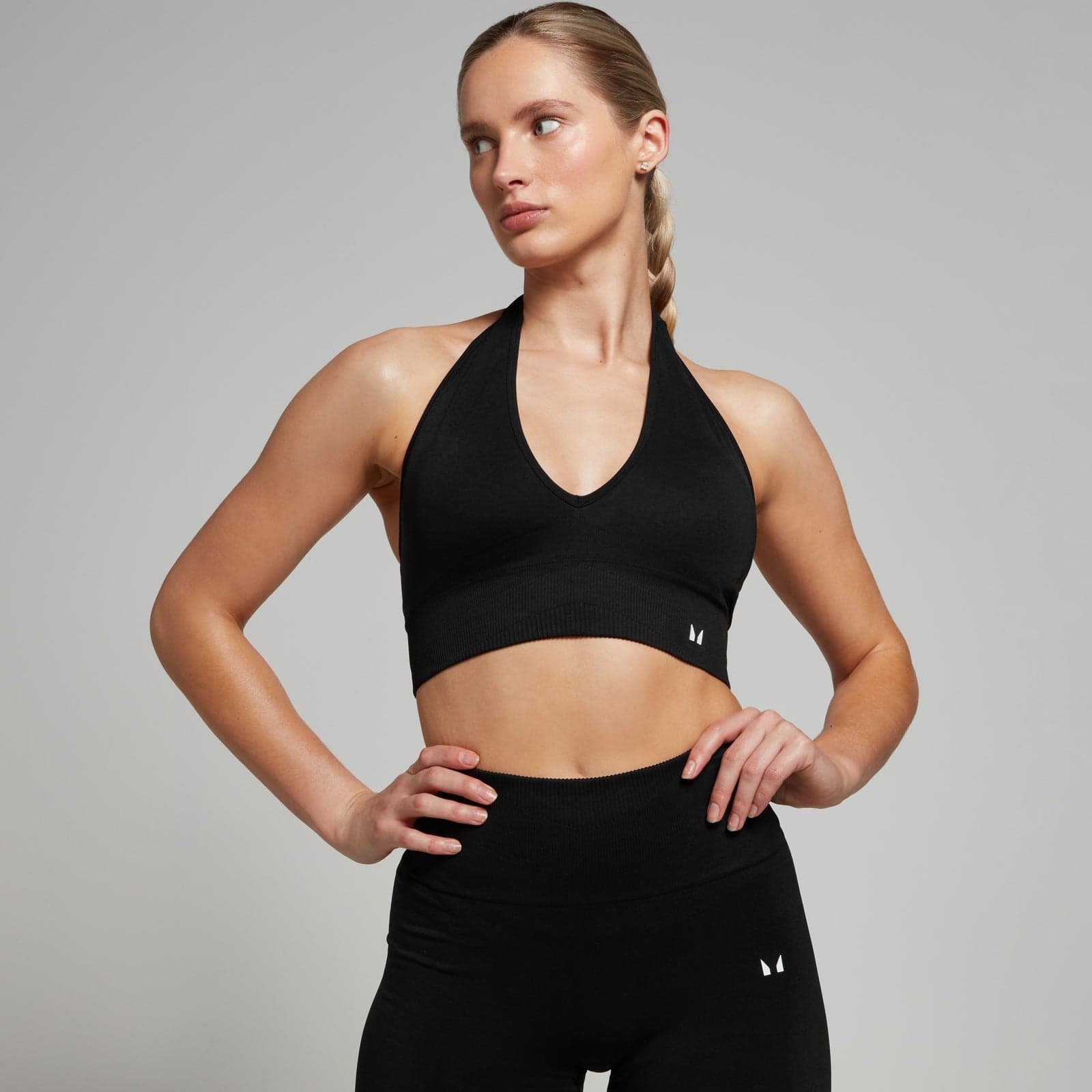 Mp Damen Tempo Nahtloser Neckholder-Bh – Schwarz - Xs