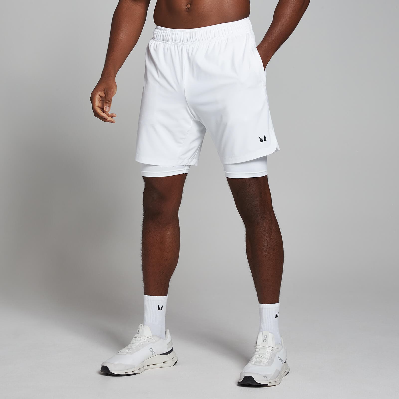 Mp Herren 2-In-1-Trainingsshorts — Weiß - L