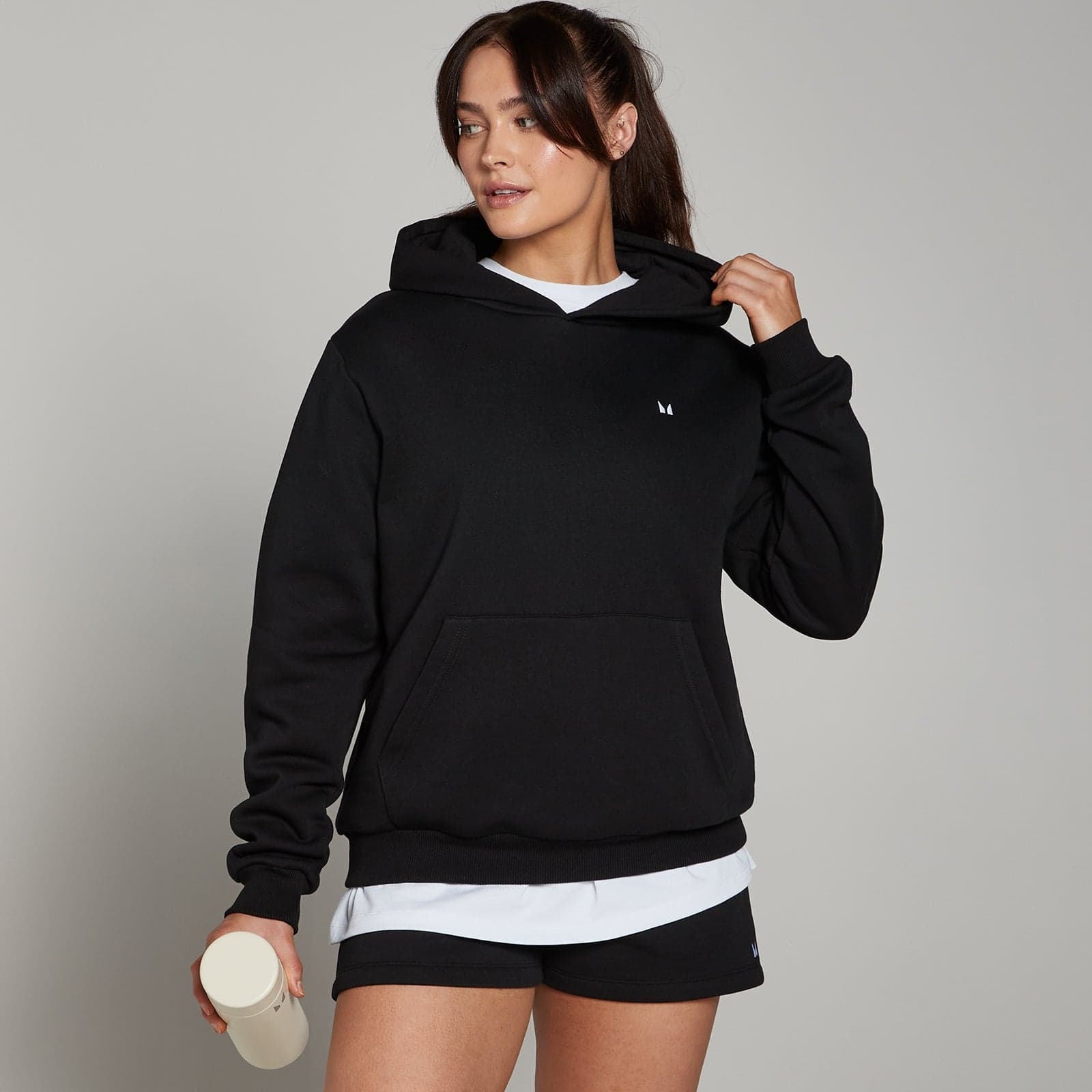 Mp Damen Basics Kapuzenpulli In Klassischer Passform – Schwarz - Xxl