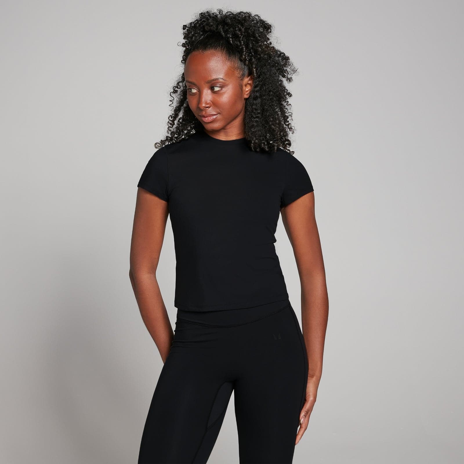 Mp Damen Tempo Body Fit Kurzarm-T-Shirt – Schwarz - Xs