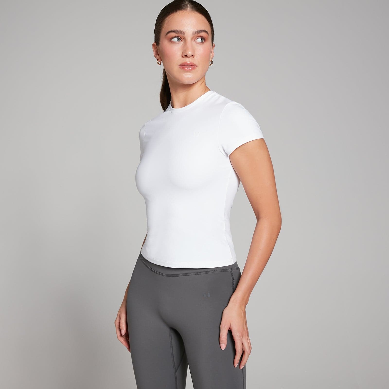 Mp Damen Tempo Body Fit Kurzarm-T-Shirt – Weiß - S