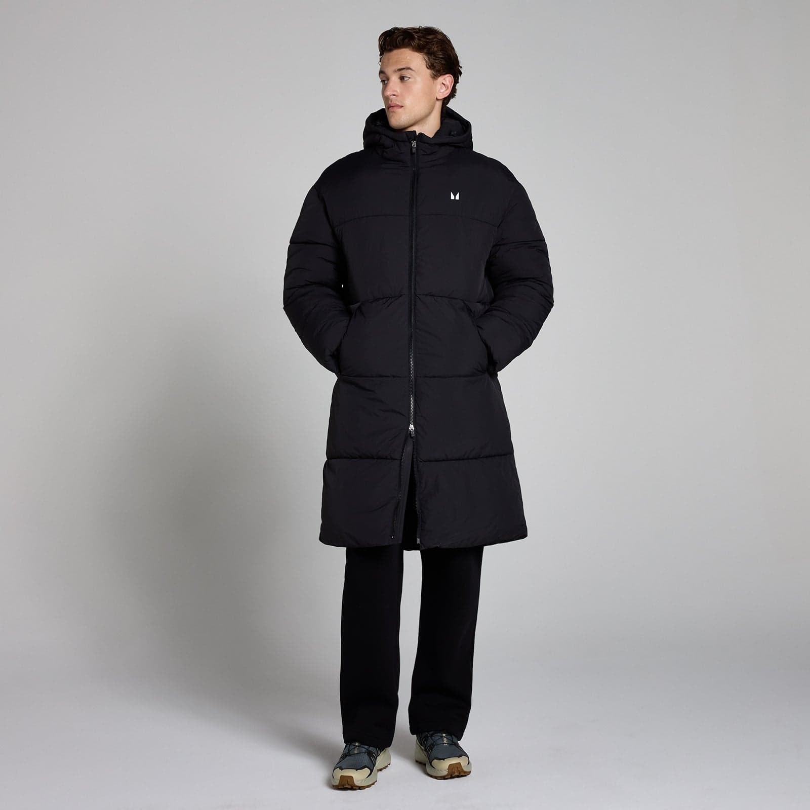 Mp Herren Lange Steppjacke – Schwarz - L