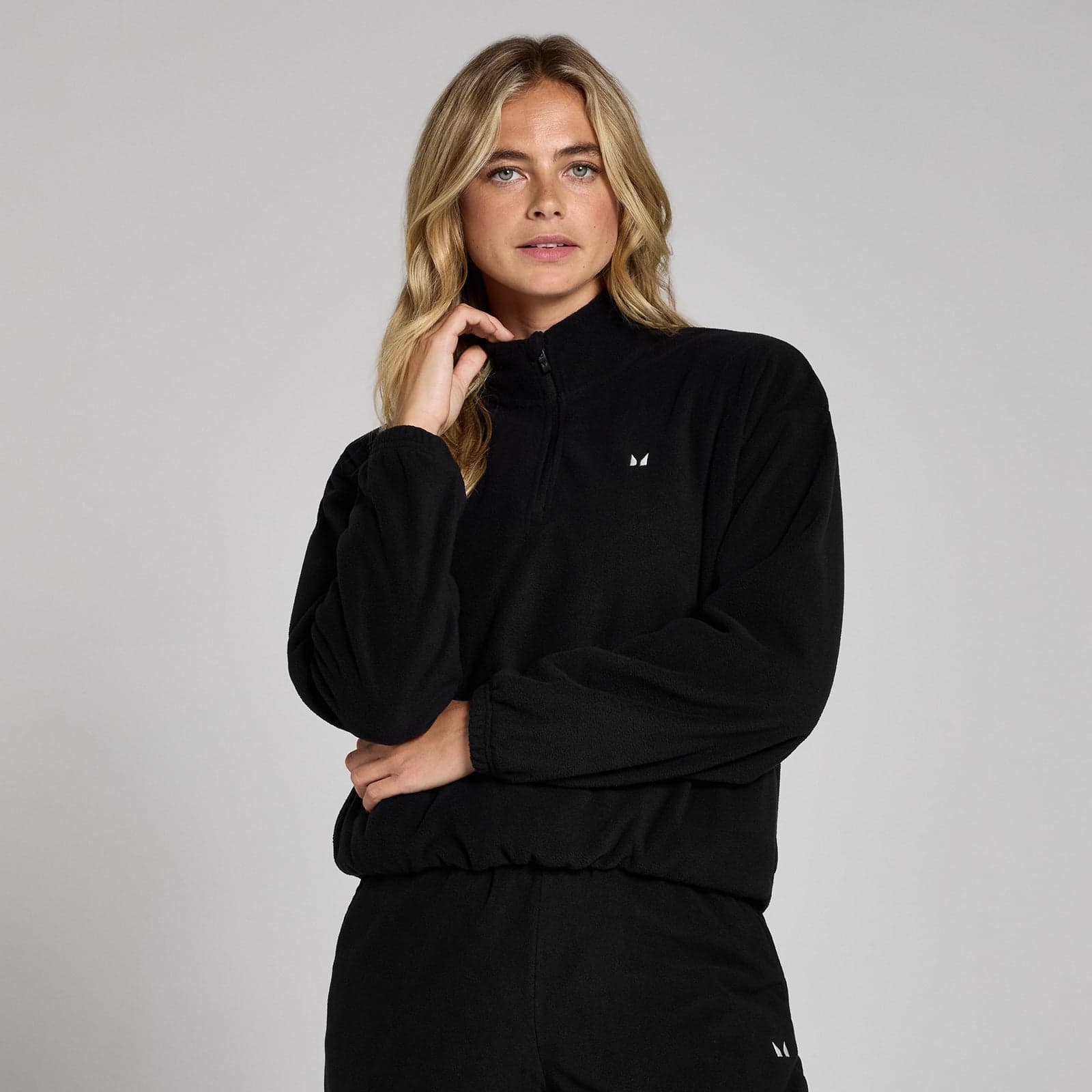 Mp Damen Fleece Mit 1/4-Reißverschluss Und Trichterkragen – Schwarz - Xl