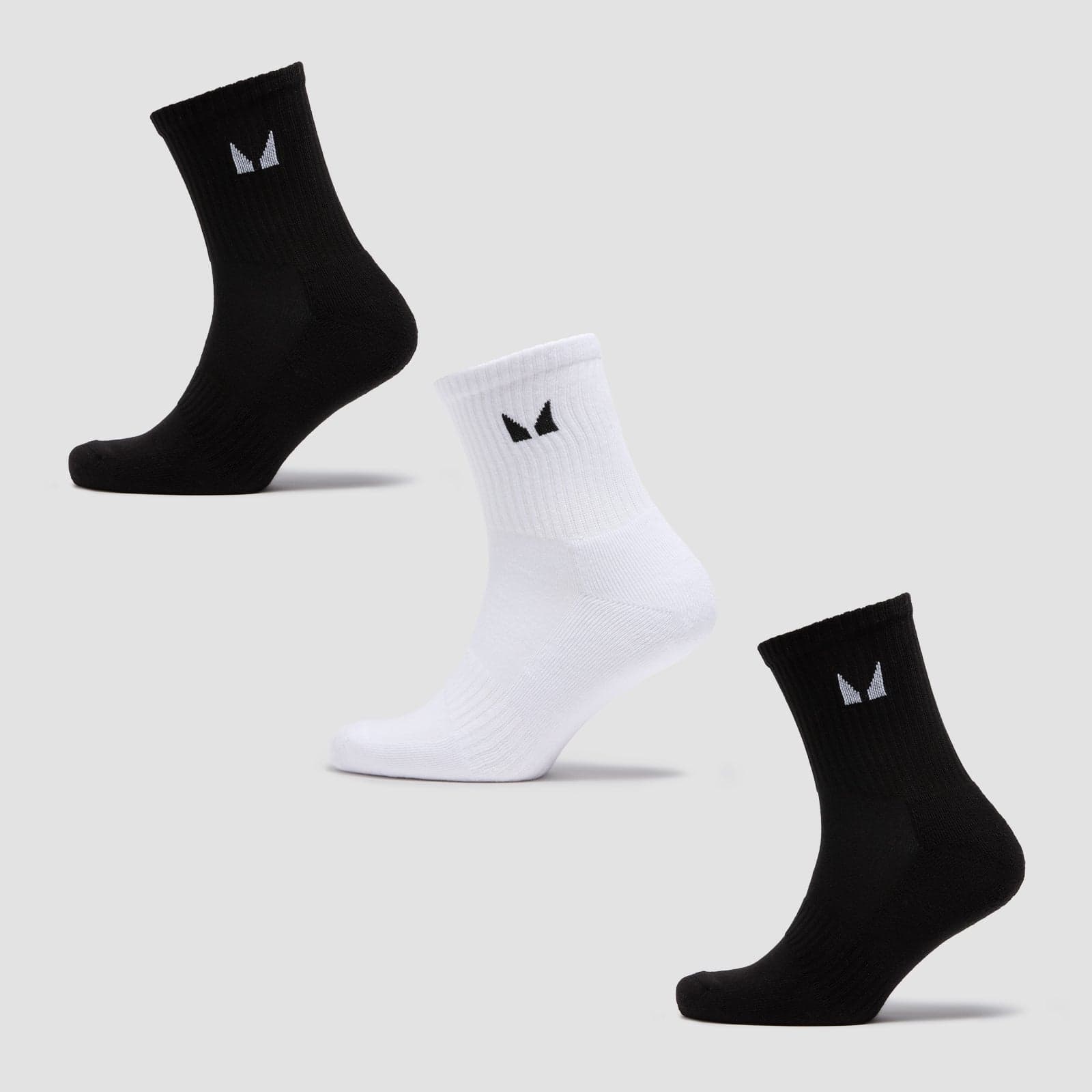 Mp Unisex Crew Socks (3 Pack) - Black/White - Uk 9-11