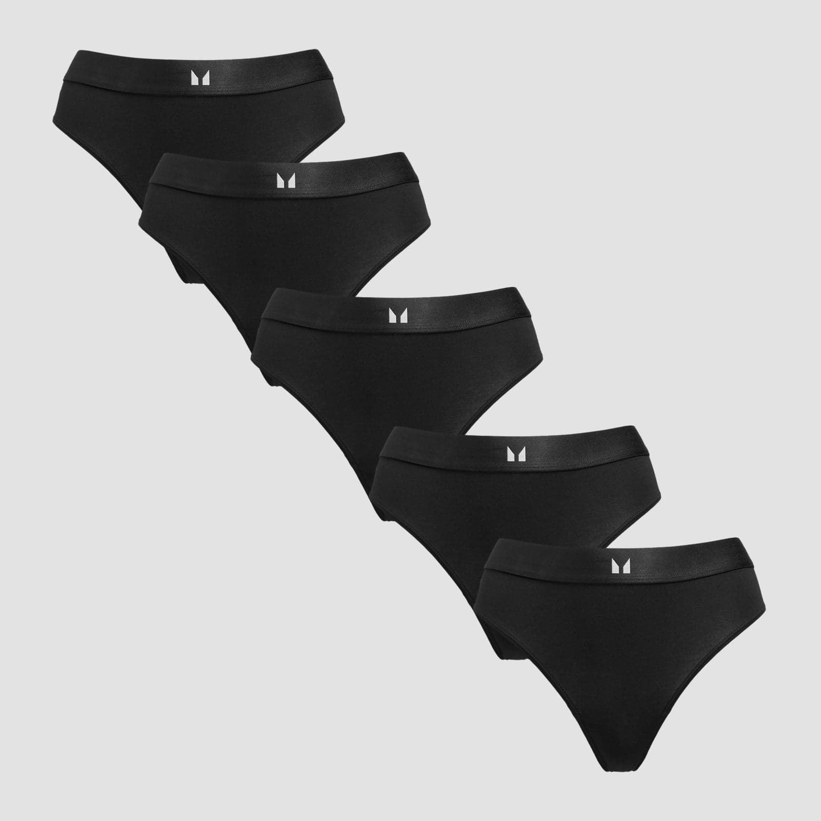 Mp Women'S Mid Rise Thong (5 Pack) - Black - L