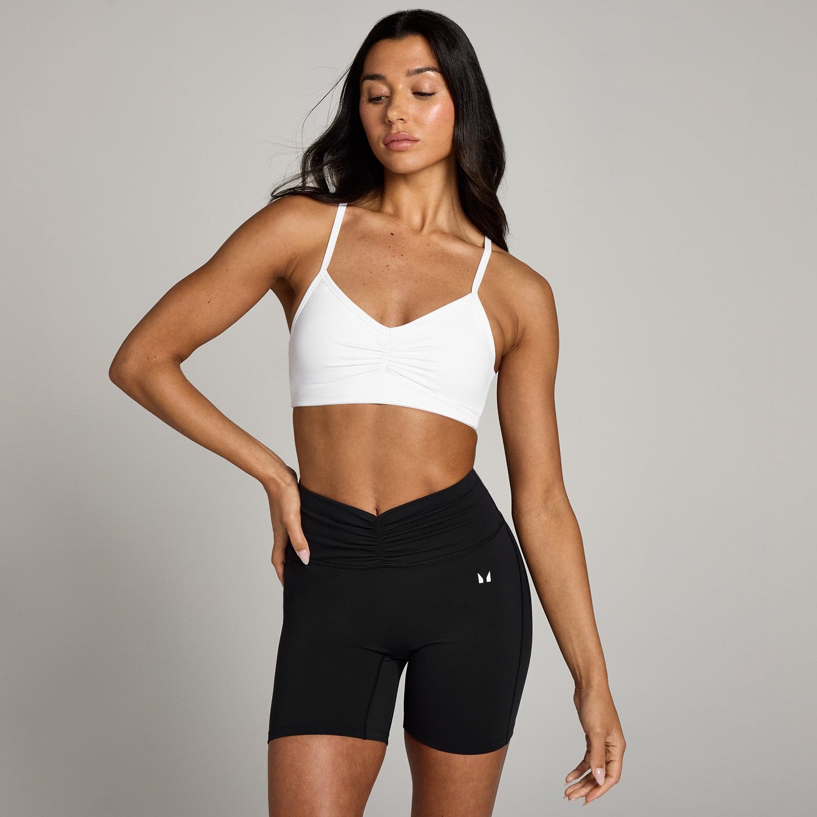 Mp Damen Tempo Sport-Bh Mit Geraffter Vorderseite – Weiß - Xs