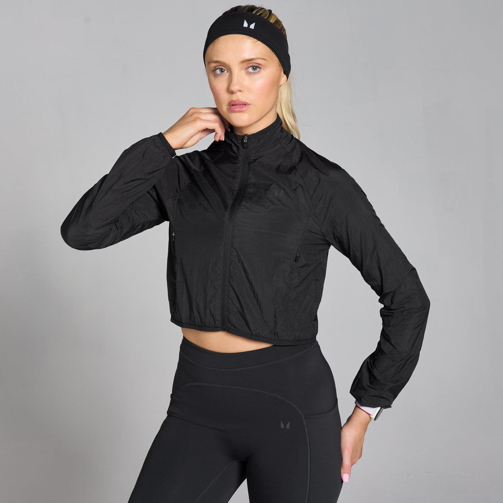 Mp Damen Velocity Slim Fit Crop-Windbreaker Für Damen – Schwarz - Xxl